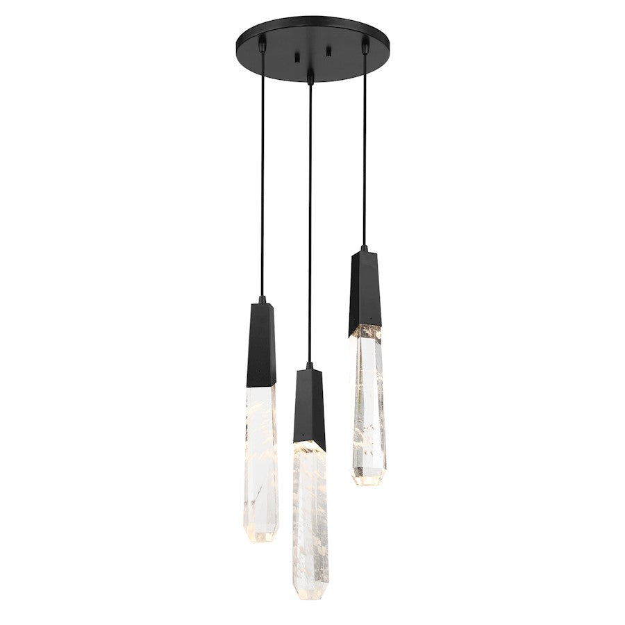 Minka George Kovacs Drifting Droplets 3X6W LED Pendant, Coal/Clear - P1284-66A-L