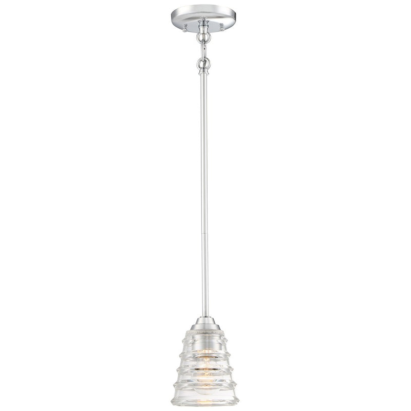 George Kovacs Arctic 1-Light Mini Pendant | Contemporary Chrome | Kitchen Island & Dining Room Accent | 5 x 5 x 6 in | Model P1290-077