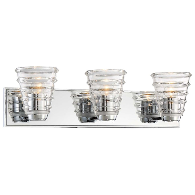 George Kovacs Arctic 3-Light Bathroom Vanity Light | Contemporary Chrome Vanity Lighting | Bathroom Vanity | 23 x 6 x 7 in | Model P1293-077