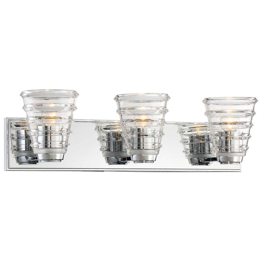 George Kovacs Arctic 3-Light Bathroom Vanity Light | Contemporary Chrome Vanity Lighting | Bathroom Vanity | 23 x 6 x 7 in | Model P1293-077