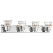 George Kovacs Arctic 4-Light Bathroom Vanity Light | Contemporary Chrome Vanity Lighting | Bathroom Vanity | 32 x 8 x 7 in | Model P1294-077