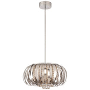 George Kovacs Woven Gems 19in 1-Light LED Pendant | Chrome Contemporary Metal | Kitchen Island & Dining Room | 19 x 19 x 11 in | Model P1313-077-L