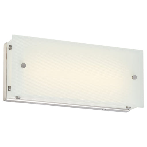 George Kovacs Button 13in 1-LED Bath Vanity Light | Contemporary Brushed Nickel and Etched White Reeded Glass | Bathroom Vanity & | Model P1322-084-L