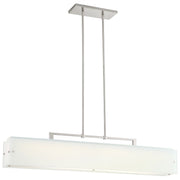George Kovacs Button 44in 1-Light Island Light | Brushed Nickel and Etched White Reeded Glass | Kitchen Island | 44 x 6 x 9 in | Model P1326-084-L