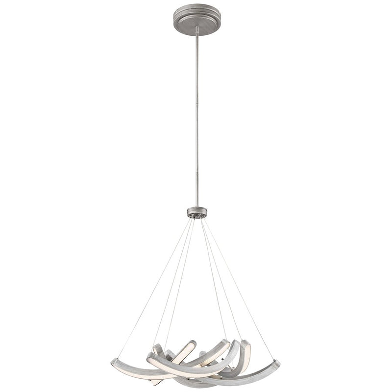 George Kovacs Swing Time LED Pendant 25in | Brushed Silver Contemporary | Kitchen Island & Dining Room | 25 x 24 in | Model P1336-665-L