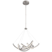 George Kovacs Swing Time 30in 1-Light LED Pendant | Brushed Silver and Frosted Acrylic | Dining Room & Living Room | 30 x 26 in | Model P1337-665-L