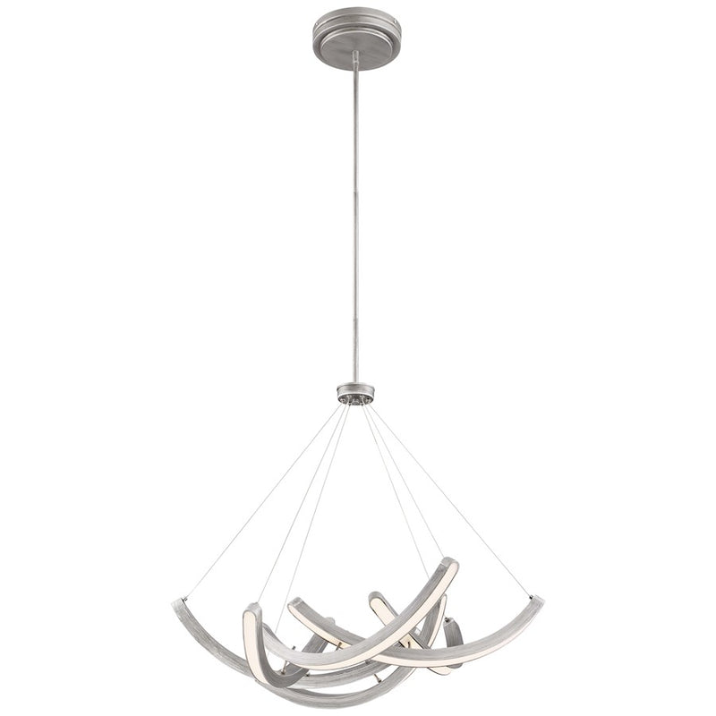 George Kovacs Swing Time 30in 1-Light LED Pendant | Brushed Silver and Frosted Acrylic | Dining Room & Living Room | 30 x 26 in | Model P1337-665-L