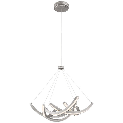 George Kovacs Swing Time 30in 1-Light LED Pendant | Brushed Silver and Frosted Acrylic | Dining Room & Living Room | 30 x 26 in | Model P1337-665-L