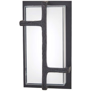 George Kovacs Sirato 8in 1-Light LED Wall Sconce | Transitional Spanish Iron and Mitered White Glass | Hallway & Bedroom Accent | Model P1340-039-L