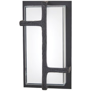 George Kovacs Sirato 8in 1-Light LED Wall Sconce | Transitional Spanish Iron and Mitered White Glass | Hallway & Bedroom Accent | Model P1340-039-L