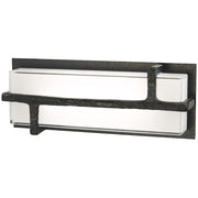 George Kovacs Sirato 14in 1-Light LED Wall Sconce | Transitional Spanish Iron and Mitered White Glass | Hallway & Living Room | Model P1341-039-L