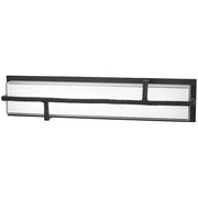 George Kovacs Sirato 24in LED Wall Sconce | Spanish Iron and Mitered White Glass | Hallway & Living Room Accent | 24 x 6 x 6 in | Model P1342-039-L