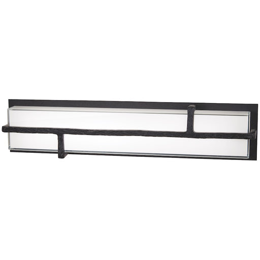 George Kovacs Sirato 24in LED Wall Sconce | Spanish Iron and Mitered White Glass | Hallway & Living Room Accent | 24 x 6 x 6 in | Model P1342-039-L