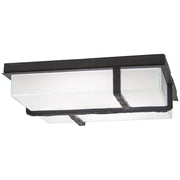George Kovacs Sirato 14in 1-Light LED Wall Sconce | Transitional Spanish Iron and Mitered White Glass | Hallway & Entryway Accent | Model P1349-039-L