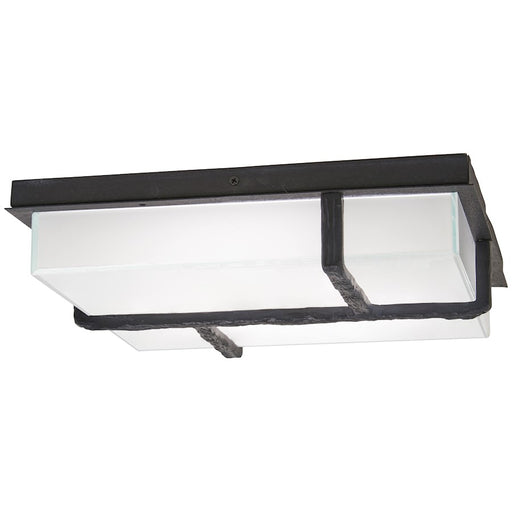 George Kovacs Sirato 14in 1-Light LED Wall Sconce | Transitional Spanish Iron and Mitered White Glass | Hallway & Entryway Accent | Model P1349-039-L