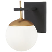 George Kovacs Alluria 1-Light Wall Sconce | Modern Weathered Black and Autumn Gold with Etched Opal Glass | Entryway & Hallway | Model P1350-618