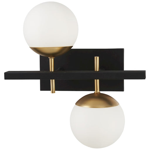 George Kovacs Alluria 1-Light Wall Sconce | Contemporary Weathered Black and Autumn Gold with Etched Opal Glass | Living Room & | Model P1351-618