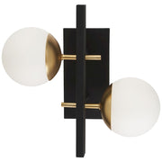 George Kovacs Alluria 1-Light Wall Sconce | Contemporary Weathered Black and Autumn Gold with Etched Opal Glass | Living Room & | Model P1351-618