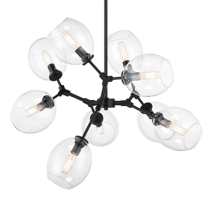 Minka George Kovacs Nexpo 9 Light Chandelier, Coal/Glass