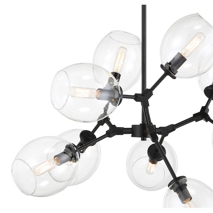 Minka George Kovacs Nexpo 9 Light Chandelier, Coal/Glass