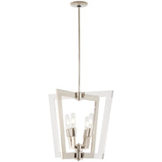 George Kovacs Crystal Chrome 20in 4-Light Pendant | Modern Polished Nickel and Clear Acrylic | Kitchen Island & Dining Room | Model P1370-613