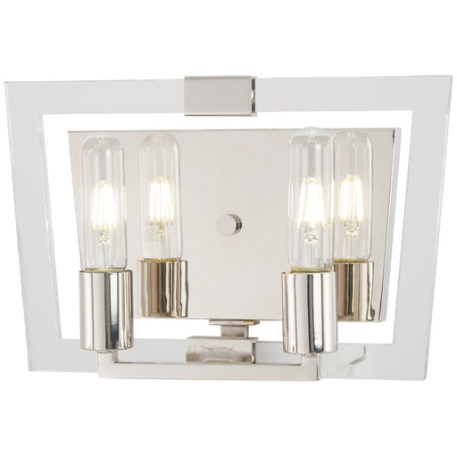 George Kovacs Crystal Chrome 2-Light Vanity Light | Modern Polished Nickel and Clear Acrylic | Bathroom Vanity & Powder Room | Model P1372-613