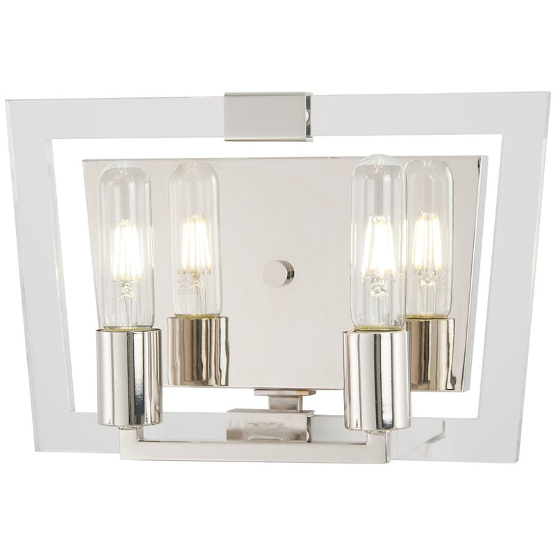George Kovacs Crystal Chrome 2-Light Vanity Light | Modern Polished Nickel and Clear Acrylic | Bathroom Vanity & Powder Room | Model P1372-613