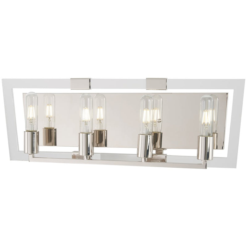 George Kovacs Crystal Chrome 25in 4-Light Bathroom Vanity Light | Contemporary Polished Nickel and Clear Acrylic | Bathroom Vanity | Model P1374-613