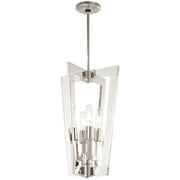George Kovacs Crystal Chrome 13in 4-Light Pendant | Modern Polished Nickel and Clear Acrylic | Kitchen Island & Dining Room | Model P1375-613