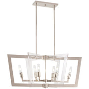 George Kovacs Crystal Chrome 37in 6-Light Island Light | Modern Polished Nickel and Clear Acrylic | Kitchen Island & Dining Room | Model P1376-613