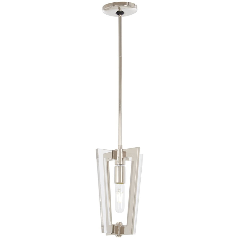 George Kovacs Crystal Chrome 8in 1-Light Mini Pendant | Modern Polished Nickel and Clear Acrylic | Kitchen Island & Dining Room | Model P1377-613