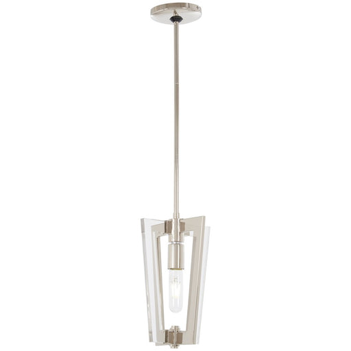 George Kovacs Crystal Chrome 8in 1-Light Mini Pendant | Modern Polished Nickel and Clear Acrylic | Kitchen Island & Dining Room | Model P1377-613