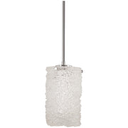 George Kovacs Forest Ice 6in 1-Light Mini Pendant | Chrome Frosted Glass | Kitchen Island & Dining Room | 6 x 6 x 11 in | Model P1380-077-L