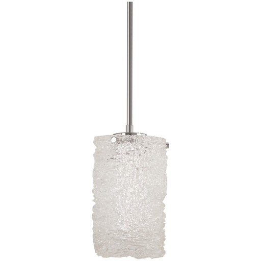 George Kovacs Forest Ice 6in 1-Light Mini Pendant | Chrome Frosted Glass | Kitchen Island & Dining Room | 6 x 6 x 11 in | Model P1380-077-L
