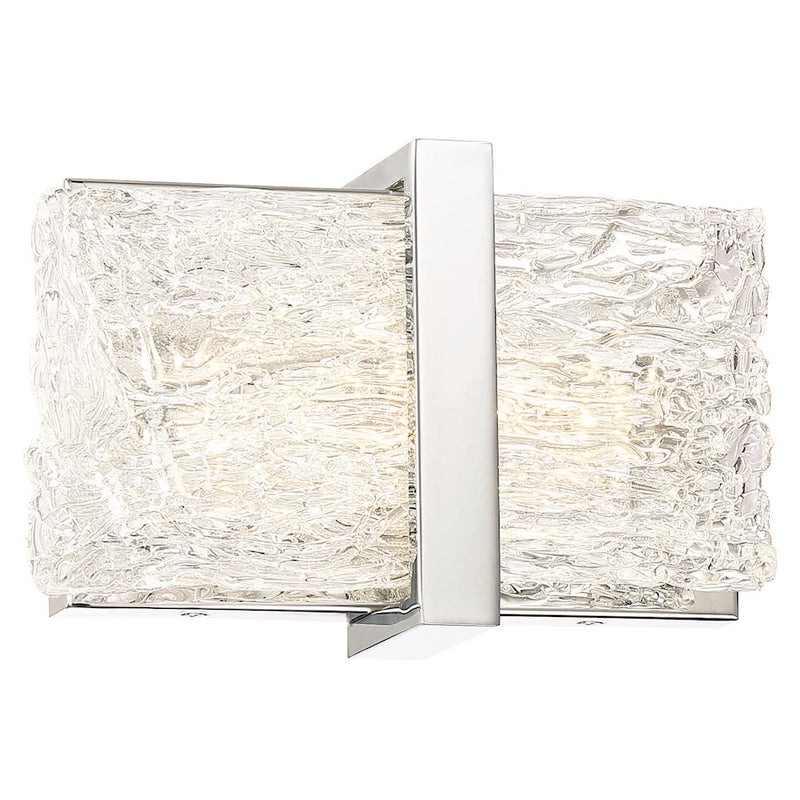 George Kovacs Forest Ice 1-Light LED Bath Vanity Light | Traditional Chrome and Frosted Glass | Bathroom Vanity & Powder Room | Model P1381-077-L