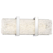 George Kovacs Forest Ice 15in 2-Light LED Bathroom Vanity Light | Transitional Chrome and White Glass | Bathroom Vanity & Powder | Model P1382-077-L