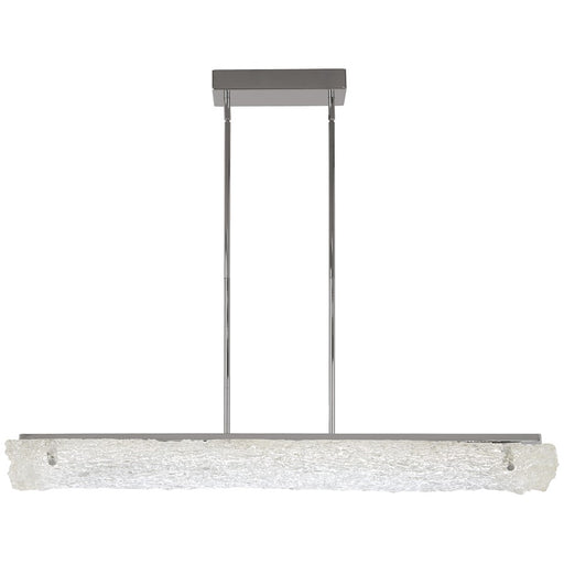 George Kovacs Forest Ice 40in LED Island Light | Modern Chrome and Frosted Glass | Kitchen Island & Dining Room | 40 x 4 x 15 in | Model P1386-077-L