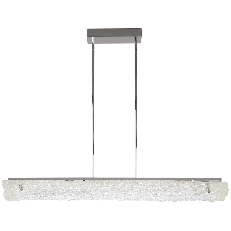 George Kovacs Forest Ice 40in LED Island Light | Modern Chrome and Frosted Glass | Kitchen Island & Dining Room | 40 x 4 x 15 in | Model P1386-077-L