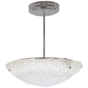 George Kovacs Forest Ice 20in 1-Light Pendant | Chrome and Frosted Glass | Kitchen Island & Dining Room | 20 x 20 x 13 in | Model P1388-077-L