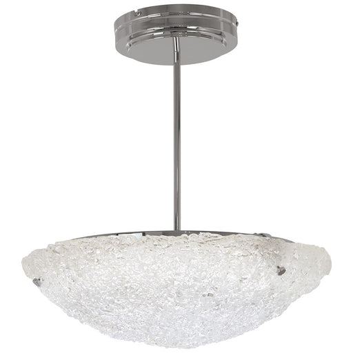George Kovacs Forest Ice 20in 1-Light Pendant | Chrome and Frosted Glass | Kitchen Island & Dining Room | 20 x 20 x 13 in | Model P1388-077-L