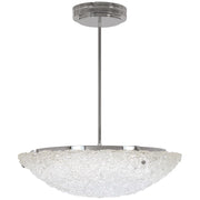 George Kovacs Forest Ice 16in 1-Light Pendant | Chrome and Frosted Glass | Kitchen Island & Dining Room | 16 x 16 x 12 in | Model P1389-077-L