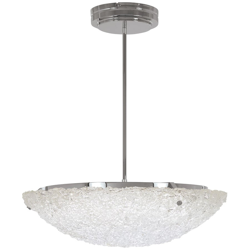 George Kovacs Forest Ice 16in 1-Light Pendant | Chrome and Frosted Glass | Kitchen Island & Dining Room | 16 x 16 x 12 in | Model P1389-077-L