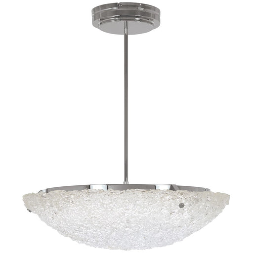 George Kovacs Forest Ice 16in 1-Light Pendant | Chrome and Frosted Glass | Kitchen Island & Dining Room | 16 x 16 x 12 in | Model P1389-077-L
