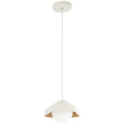 George Kovacs Five-O 10.5in 1-Light Mini Pendant | Industrial Textured White and Gold Leaf Etched White Glass | Kitchen Island & | Model P1390-044G-L