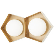 George Kovacs Five-O LED 18in 2-Light Bathroom Vanity Light | Textured White and Gold Leaf with Etched White Glass | Bathroom | Model P1392-044G-L