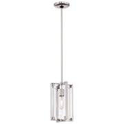 George Kovacs Crystal Clear 6in 1-Light Mini Pendant | Polished Nickel Acrylic | Kitchen Island & Dining Room | 6 x 6 x 12 in | Model P1401-613