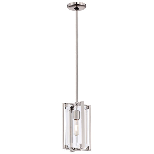 George Kovacs Crystal Clear 6in 1-Light Mini Pendant | Polished Nickel Acrylic | Kitchen Island & Dining Room | 6 x 6 x 12 in | Model P1401-613