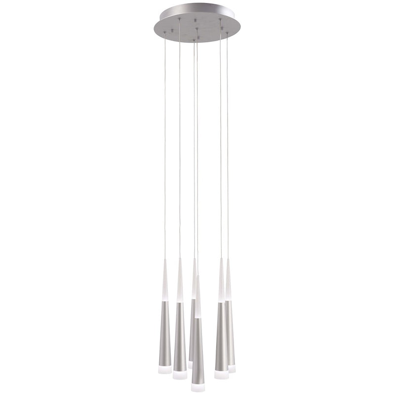 George Kovacs Gradual 14in LED Pendant | Contemporary Brushed Aluminum | Kitchen Island & Dining Room | W 14 x H 18 in | Model P1410-600-L