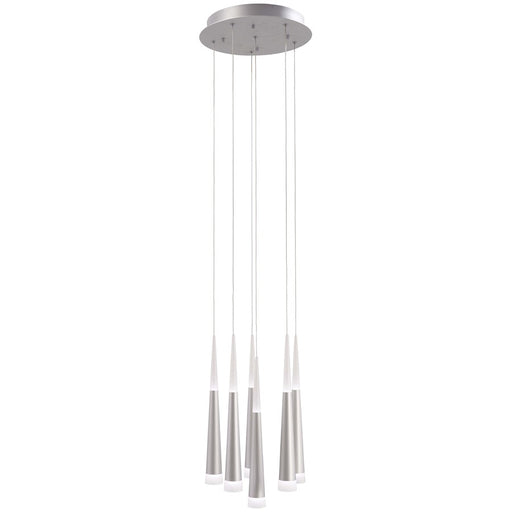 George Kovacs Gradual 14in LED Pendant | Contemporary Brushed Aluminum | Kitchen Island & Dining Room | W 14 x H 18 in | Model P1410-600-L