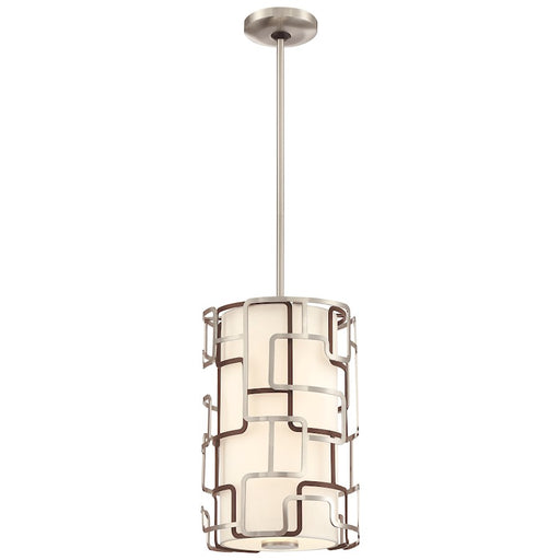 George Kovacs Alecia's Tiers 10in LED Pendant | Transitional Brushed Nickel and Bronze Patina | Kitchen Island & Dining Room | W | Model P1420-674-L